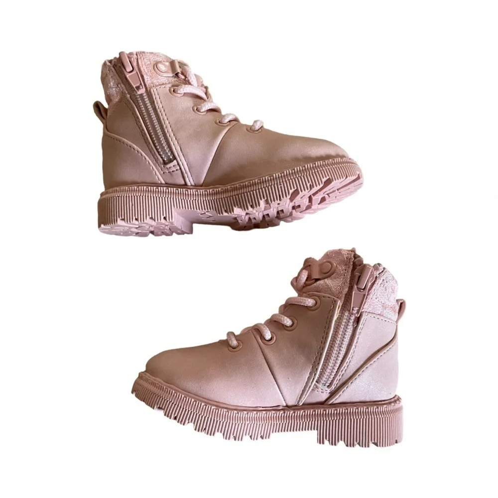 DKNY Girls Shimmer Pink Boots Size 5